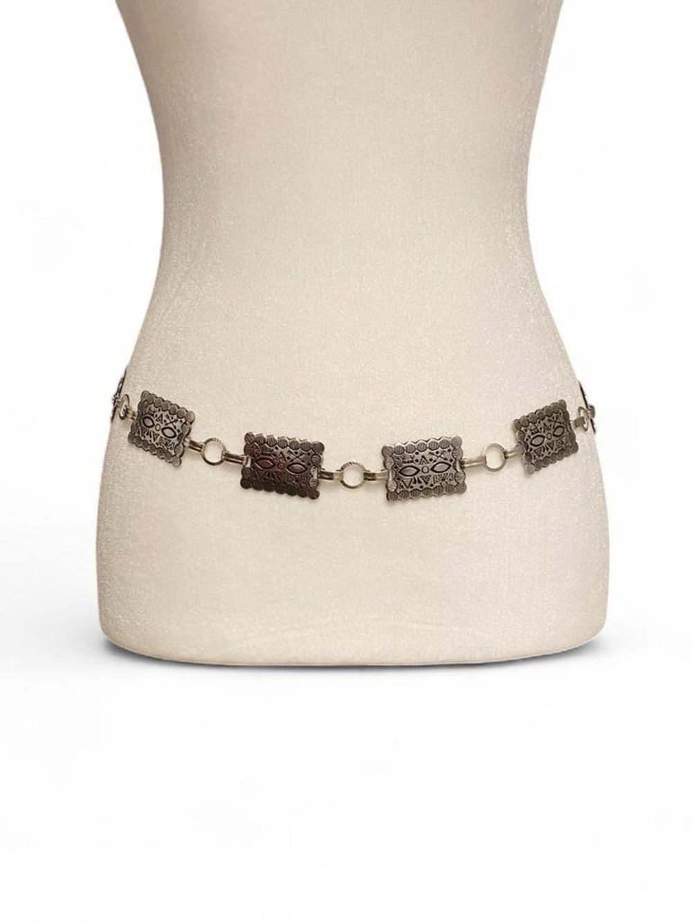 Silver Square Western Style Belt